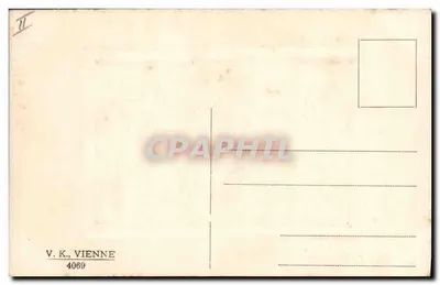 Scena wiosenna w wiosce — V.K., Wiedeń — nr 4069 — Rewers