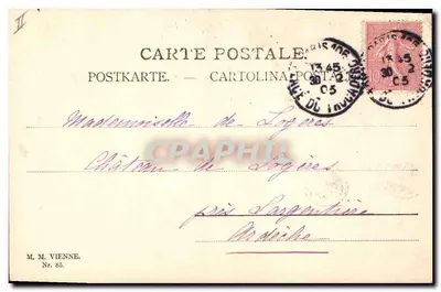 Niña — tema de tarjeta postal — editor M. M. Vienne, n° 85 — Reverso