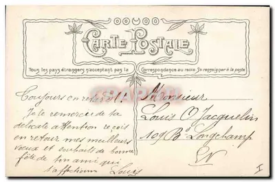 Rosas — ilustração colorida — editor Cruissant, Paris, n° 3529 — Verso