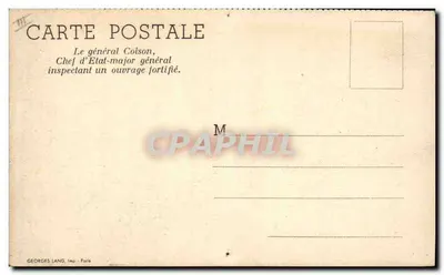 Inspeção de uma obra fortificada — O general Colson, Chefe do Estado-Maior Geral — Verso