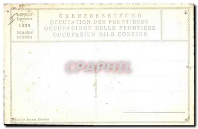 Général de Gaulle — portrait en uniforme — éditeur Jaeger, Genève — Verso