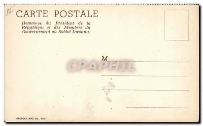 Homenagem do Presidente da República e dos Membros do Governo ao Soldado Desconhecido — Georges Lang, Paris — Verso