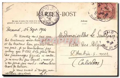 O Cidra de Fouesnant - Suas Alegrias - Cena de Casamento Bretão — Série das Indústrias Bretãs, n°1478 — Verso