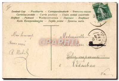 Cartolina d'epoca Fantasia Fiori Bambino — Verso