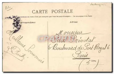 Festa das Colheitas — Bordeaux — 11-13 Setembro 1909 — Lembrança — Verso