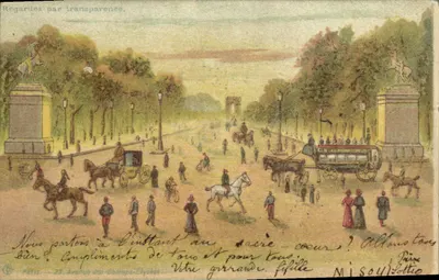 Champs-Élysées — vue de l'Arc de Triomphe — éditeur Paris, n° de série non visible