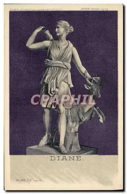 Diane — statue avec cerf — MÉTÉOR, Bréveté s.g.d.g.