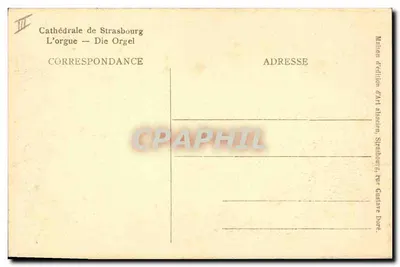 Catedral de Estrasburgo — El órgano — edición artística alemana — Reverso