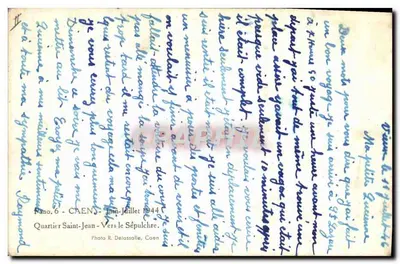Caen - Bairro de São João - Em direção ao Sepulcro — R. Delaodalle, n°6 — Verso