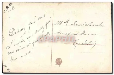 Fiori ricamati — Buon compleanno — Cartolina d'epoca — Verso