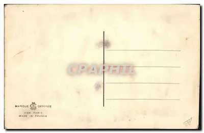 Cartolina decorata — fiori e testo — Marchio depositato Vise Paris — Verso