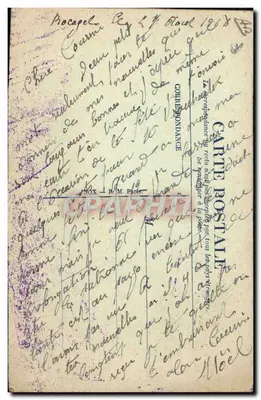 Carta postal decorativa — motivo bordado floral — editor R.M. Paris — Verso