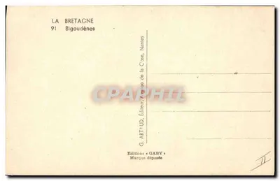 Trzy kobiety w strojach bretońskich — Bigoudènes — G. ART-UD, Wydawca, Avenue de la Cose, Nantes — Rewers