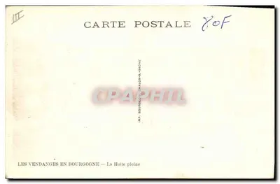 La vendimia en Borgoña — La Holte pleine — IMP. BOURGOGNE-CHALON-S-SAÔNE — Reverso