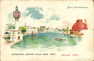 Exposition Lefèvre-Utile Paris 1900 — Grand Prix — Carte Transparente, éditée par Lefèvre-Utile, Paris 20 à Girando