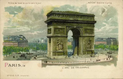 Paris, l'Arc de Triomphe — éditeur 'MÉTÉOR' breveté s.g.d.g., n°648.G.B. importé