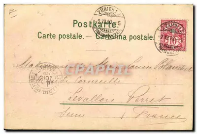 Zurich — Vue nocturne du Rathausquai avec croissant de lune — A.G. Postkartenverlag Zürich — Verso