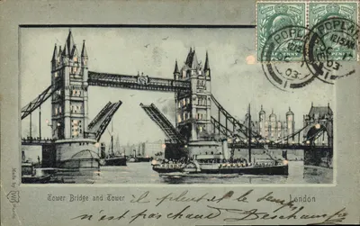 Tower Bridge and Tower — vue de Londres — éditeur POPULAR