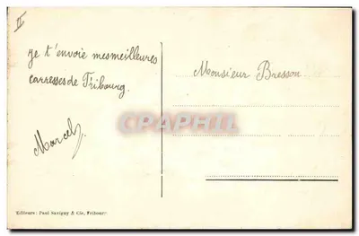 Friburgo. Órgãos de St-Nicolas — Editor Paul Savigny & Cie, n° 104 — Verso