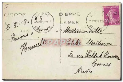 Dieppe - La Muelle y el Steamer « PARIS » llegando desde Newhaven — Reverso