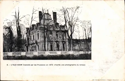 Л'Иль-Адам — сожжённый пруссаками в 1870 году — по фотографии того времени — Импр. Андре Кайё, Персан-Беаumont