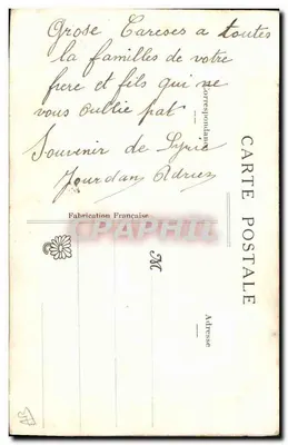 Flores bordadas — Recuerdo de Siria — Fabricación Francesa — Reverso