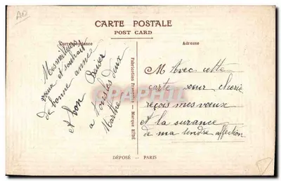 Cartolina di auguri — Invio di un cuore affettuoso — Marca NIDE — Verso