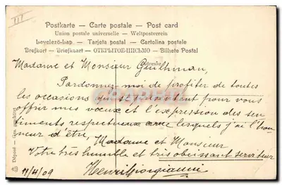 Paisaje de verano en un marco dorado — Felices Pascuas! — Tarjeta postal universal — Reverso