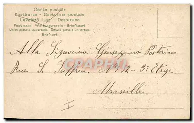 Mariposa roja — tarjeta postal italiana con sello de 5 centavos — editor desconocido — Reverso