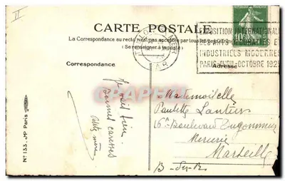 Dos viajeros — París — Editor J.P. Paris, n°133 — Reverso
