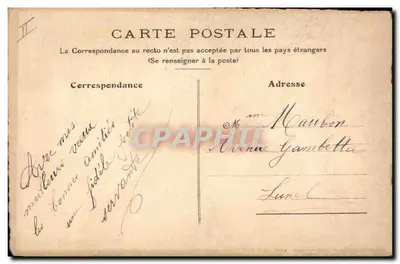 Fleurs bleues — Carte postale de vœux — Toushey — Rewers