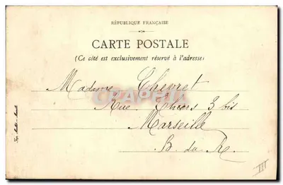 Fiori rosa — disegno a acquarello — cartolina francese — Verso