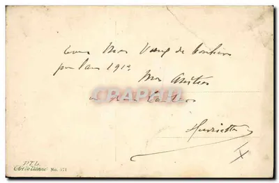 Crianças em um trenó de Natal — cena invernal — P.T.L. Art de Vienne No. 171 — Verso