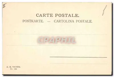 Twee meisjes met schapen — pastorale scène — M. M. Vienne, N° 136 — Achterkant