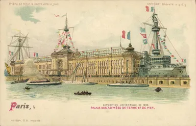 Palais des Armées de Terre et de Mer — Exposition Universelle de 1900 — Paris, le N° 884. G.B. importé.