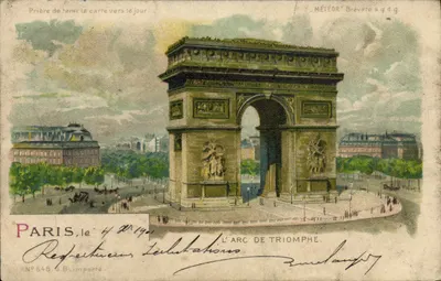 Paris — L'Arc de Triomphe — MÉTÉOR, Brévate s.g.d.g., N°648, G.B. imprimeur