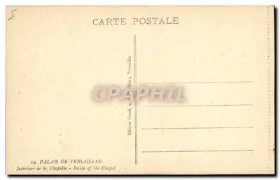 Wnętrze kaplicy — Pałac w Versailles — Wydawnictwo Casé, S. G. Albert, Vernailles — Rewers