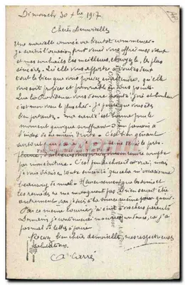 Buen Año — tarjeta postal bordada — Fabricada en Francia, París — Reverso