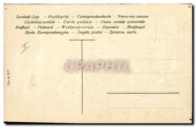 Ave en un corazón de flores — tarjeta postal — Serie 574 — Reverso