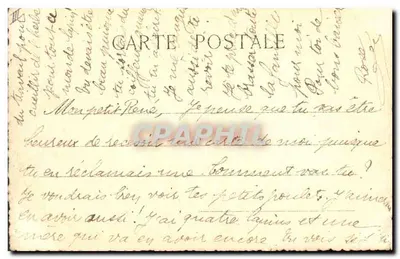 Vila nevada — desenho infantil — datado 16 de Maio de 1919 — Verso