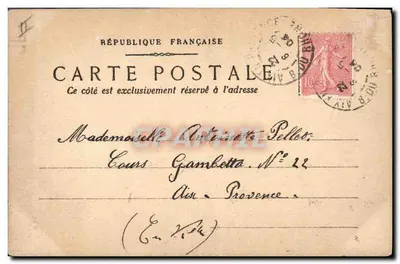 Flores — cartão postal de condolências — J. Boissy — Verso