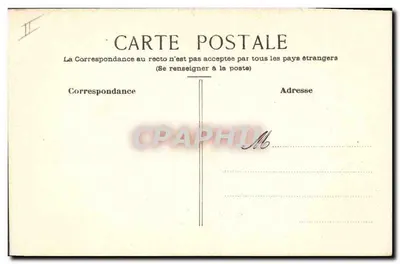 Pavão — desenho a lápis de cor — cartão postal — Verso