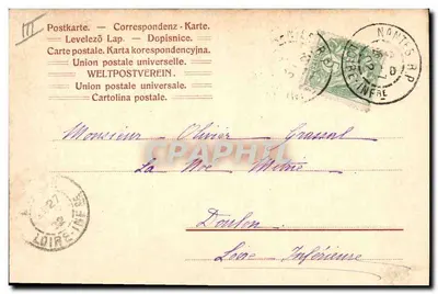 Zimowy krajobraz z chatką — rysunek akwarelowy — B. B. — datowany 27 lipca 1902 — Rewers
