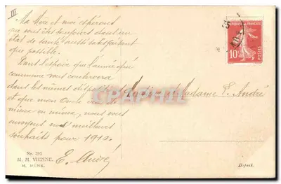 Casal dançando — 1910 — M. M. Vienne, M. Munk, n° 391 — Verso
