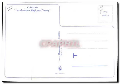 Paperino in tavola da surf — su un'onda — Collezione 'Le Colori Magici Disney' — Manufrance, n° 4031-3 — Verso