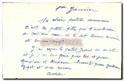 Buen Año — tarjeta postal de felicitación bordada — editor desconocido — Reverso