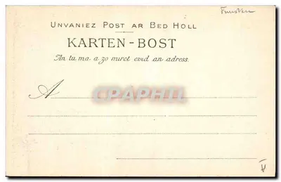 Kobieta i dziecko z Châteaulin — kolekcja Villard, Quimper — n° 1199 — Rewers