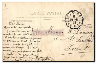 Stara pocztówka Folklore Brest Breton na pielgrzymce — Rewers