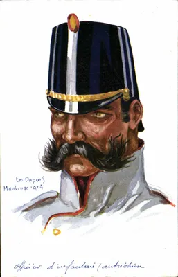 Infanterieoffizier (österreichisch) — Em. Dupuis, Maubeuge 1914