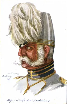 Major der Infanterie (österreichisch) — militärisches Portrait — Em Dupuns, Maubourge, 1914